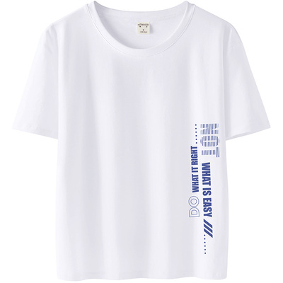 棉质宽松休闲短袖印花t恤女夏季