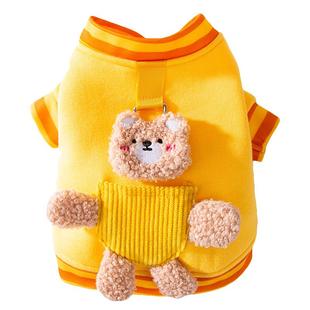 小狗狗衣服宠物秋冬款泰迪比熊雪纳瑞小型犬立体小熊牵引两脚卫衣