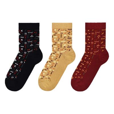 棉元素女士中筒袜提花袜