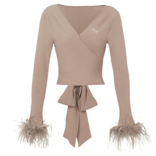 【奥莱】MAXRIENY芭蕾收腰套头针织衫修身上衣