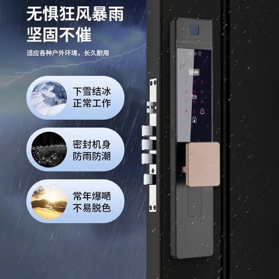 指纹锁家用防盗门户外防水防冻电子密码锁全自动智能锁人脸识别锁