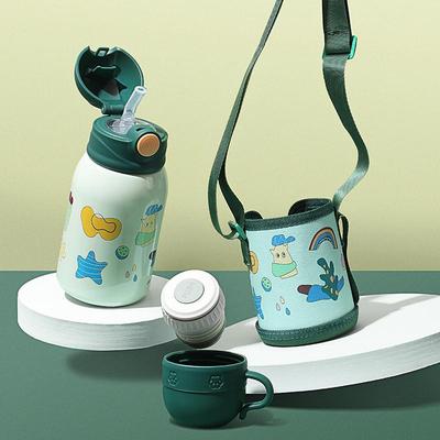 儿童吸管保温杯316食品级男童上学专用女孩小学生可爱高颜值水杯