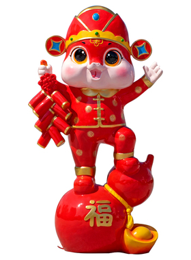 2025新年蛇年雕塑玻璃钢春节小区吉祥物商场美陈喜庆装饰元旦摆件