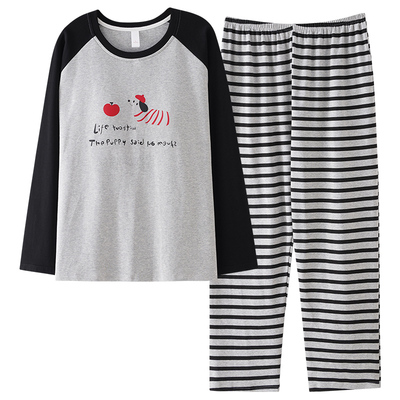 都市丽人纯棉女士长袖睡衣带胸垫