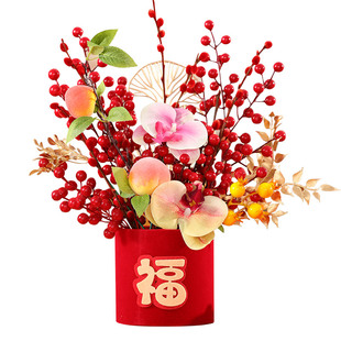 2026新年装饰品氛围布置红果挂件家庭商场景春节过年挂饰福桶摆件