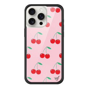 Wildflower粉红樱桃手机壳Pink Cherries适用苹果iPhone16/15/14/Pro/Max硬壳全包保护套硅胶防摔时尚个性wf