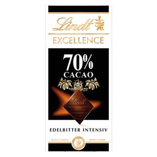 瑞士莲Lindt特醇可可橙子黑巧克力排块70%78%90年货春节送礼物