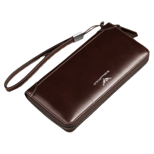 英皇保罗真皮钱包男长款2026新款拉链高档男士卡包皮夹多功能手包