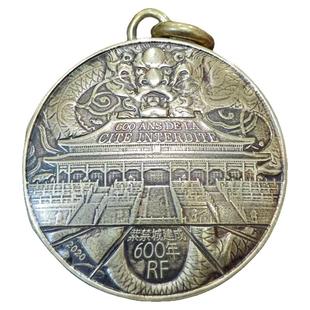 法国1/4欧元紫禁城纪念币复古手工硬币吊坠记忆盒子吊坠挂件项链