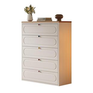 钢制五斗柜家用简约靠墙一体大容量铁艺收纳置物柜卧室防尘抽屉柜