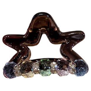 设计款五角星水钻珠珠盘发抓夹轻奢时尚后脑勺半扎发夹子固定发夹