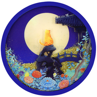 故宫猫 紫禁月满 流沙杯垫 防滑 伴手礼 生日礼物 故宫官方旗舰店