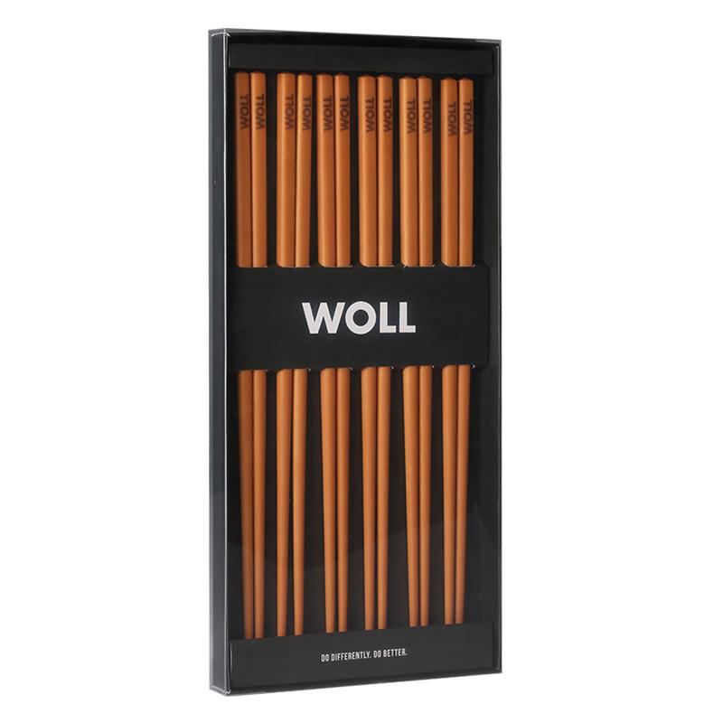 德国WOLL进口针叶木筷子家用无漆无蜡防滑抗菌耐高温6双筷子