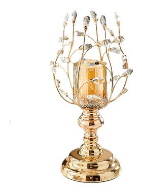 客厅摆件山禅居水晶奢华烛台美式