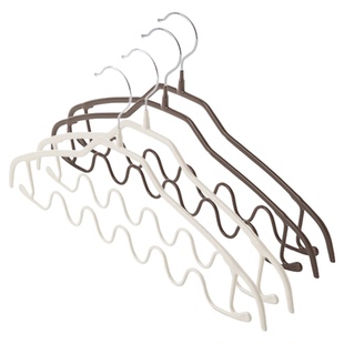 霜山高锰钢波浪衣架内衣吊带收纳挂架浸胶防滑挂衣无痕不鼓包衣撑
