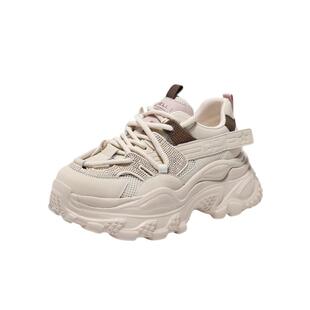 百丽女鞋子厚底增高老爹鞋女春季新款运动休闲鞋D7F1DAM5