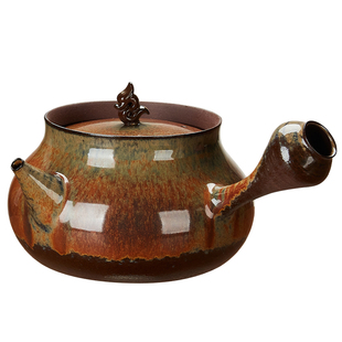 金灶G-225C潮汕红泥砂铫壶侧把壶炭炉煮茶壶陶壶烧水壶电陶炉家用