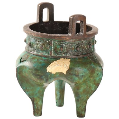 鬲式点金铜香炉供奉家用室内