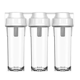 净水器三级前置过滤器家用厨房自来水PP棉滤芯10寸三连体防爆滤瓶