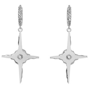 KVKCLOUD云系列十字星耳钉白鹿同款S925银闪光耳环轻奢高级耳圈