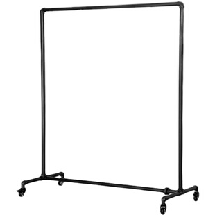 服装店带轮水管衣架展示架落地式铁艺复古龙门架女装可移动挂衣杆