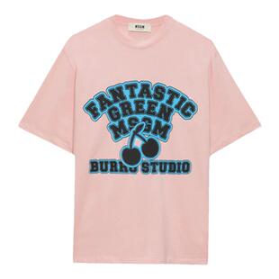 MSGM早春新款女士‘Fantastic Green Burro Studio’纯棉短袖T恤