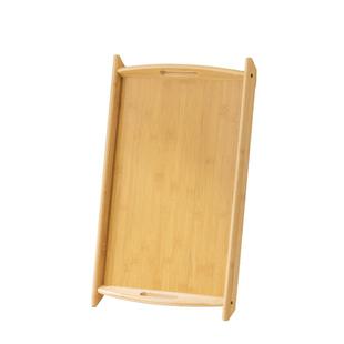 捷安玺托盘长方形竹木质盘子家用菜盘酒店商用餐盘大小双耳烧烤盘