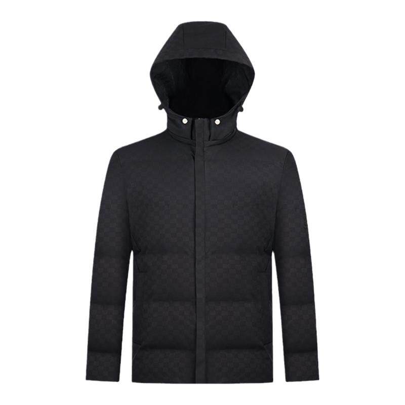 柒牌可卸连帽白鸭绒羽绒服外套男