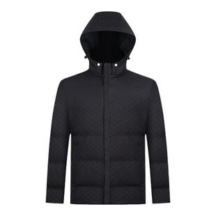 柒牌男士立领羽绒服冬季2025新款加厚款鸭绒提花连帽时尚百搭棉衣