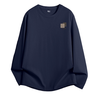 班尼路S&K藏青打底衫男春季美式潮牌外穿上衣纯棉内搭长袖t恤男A
