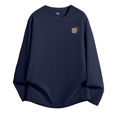 班尼路藏青打底衫男秋季美式长袖