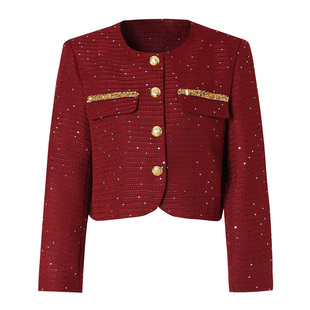 海青蓝 外套女2025年新款上衣时尚气质女装高级感秋冬小香短外套