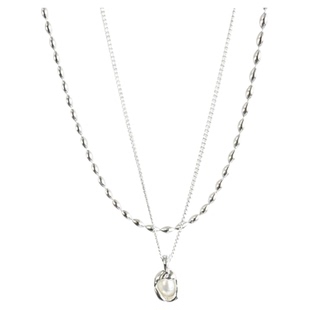 珍珠小米珠双层项链女2025年新款法式简约珍珠小众轻奢百搭锁骨链