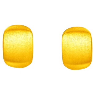 百泰黄金足金999耳钉几何极简5G时尚拉丝耳饰ins风男女款养耳情侣