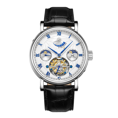 上海手表复兴系列大航海家陀飞轮自动上链机械表动力储存月相手表