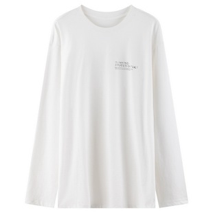 十一石Lazy life设计感白色长袖t恤女小个子宽松显瘦内搭打底衫ll