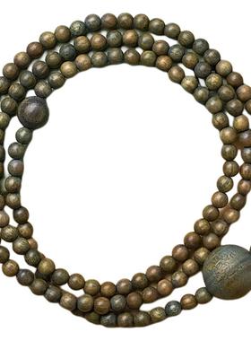 天然绿檀木圆珠项链檀香木