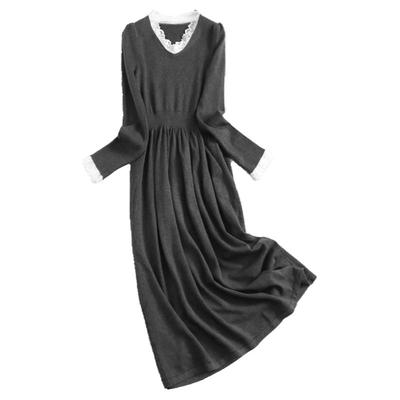 针织毛衣裙长袖气质淑女裙连衣裙