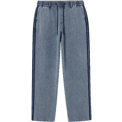 907杰克琼斯男装阔腿裤宽松紧裤线撞色设计牛仔裤长裤子春季男款