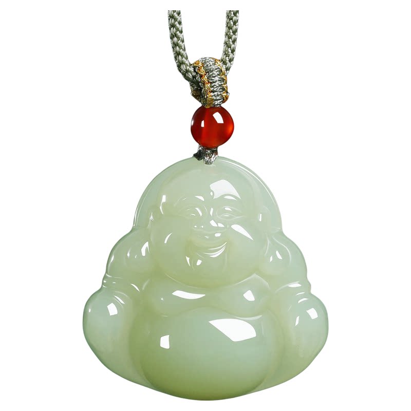 真品天然和田玉弥勒佛吊坠精品