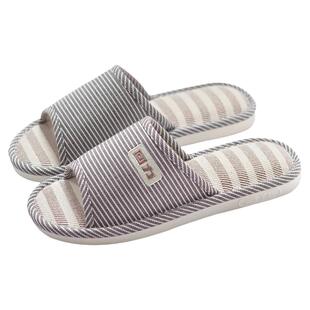 回力亚麻拖鞋男士棉麻室内家居家用四季居家防滑布拖鞋女春秋夏季