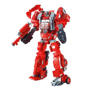 新乐新挖掘机变形玩具儿童工程车云梯吊车城市援救合体机器人男孩