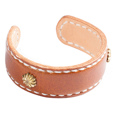 柒名氏手工制作原色植鞣皮手环 Mbbcar阿美咔叽菊花养牛手饰男女