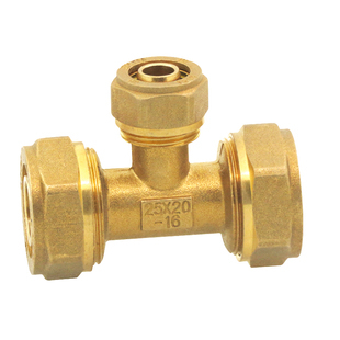 全铜铝塑管三通接头4分外内丝等异径三通1216热水管配件地暖配件