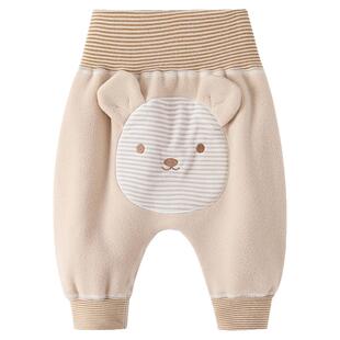 婴儿大屁屁裤加绒秋冬季高腰裤卡通长裤低裆裤男女宝宝休闲裤超萌