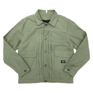 重磅厚实帆布工装短夹克男纯棉水洗欧美复古怀旧短款大码宽松外套