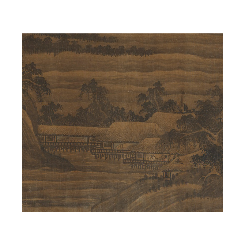 传五代画家 董源 北苑山水图长卷微喷复制宋画学习临摹范本画稿