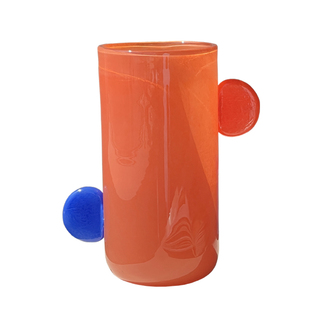 click哥本哈根小耳朵直筒花器彩色琉璃花瓶玻璃手工北欧ins风摆件