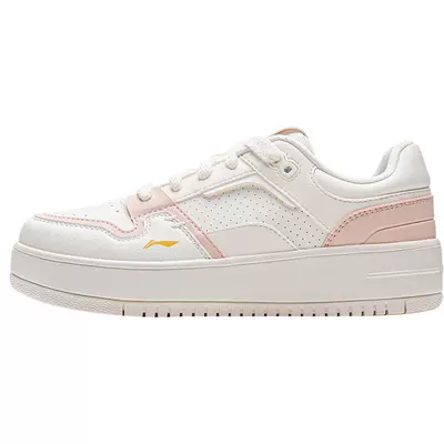 李宁奶酪女厚底板鞋休闲运动鞋