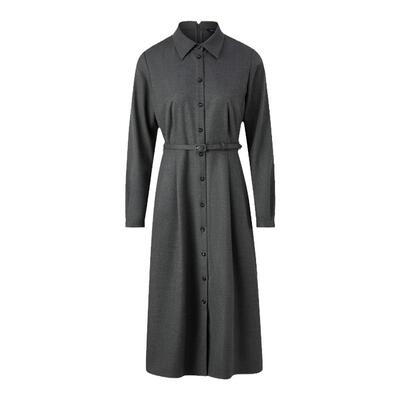 【零染】PRICH时尚衬衫领连衣裙冬季新款职场通勤收腰长裙女